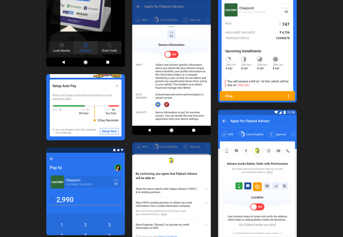Flipkart Pay Later design explorations — local language and cultural context UI concepts (2 of 2)