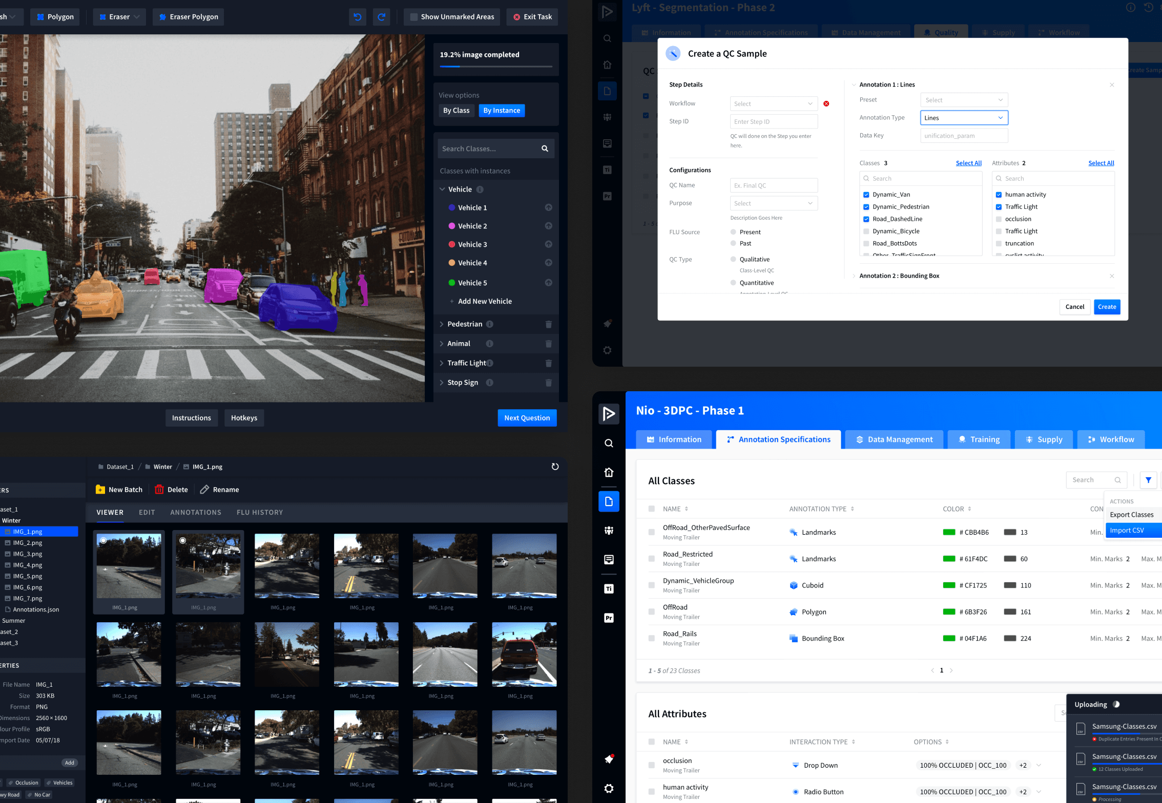 Playment Pixel design system — annotation tool UI components and project management interface