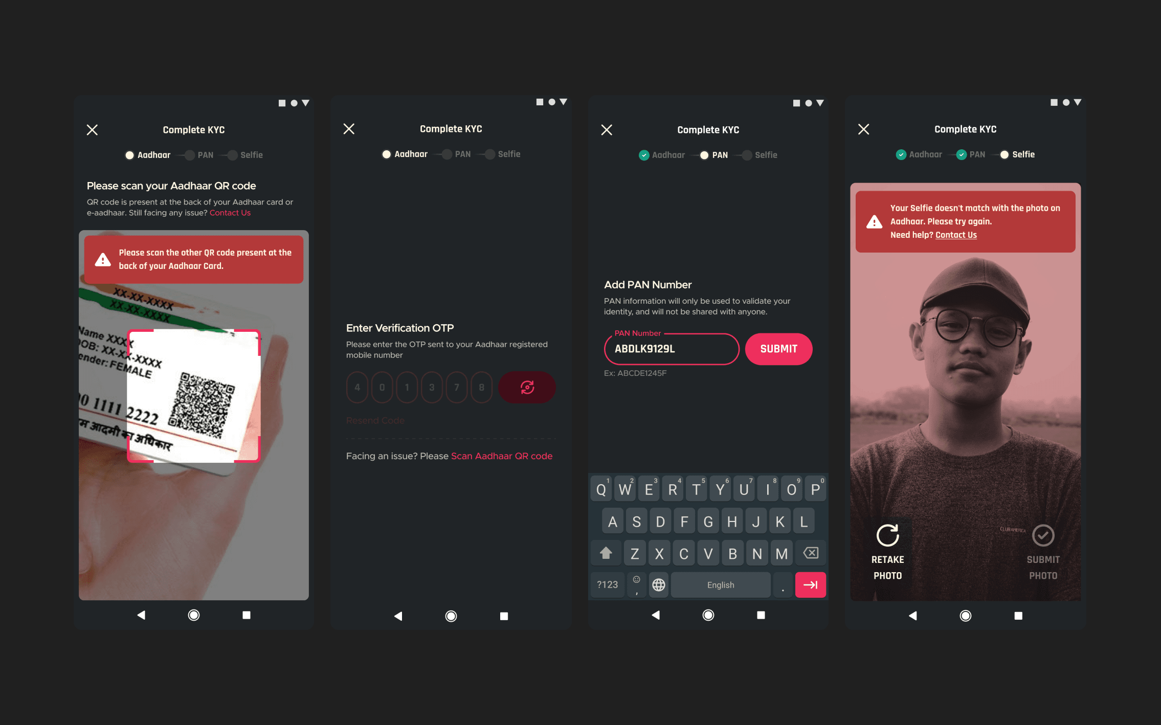 WeTrade payment handling screens — deposit and withdrawal with two-factor authentication